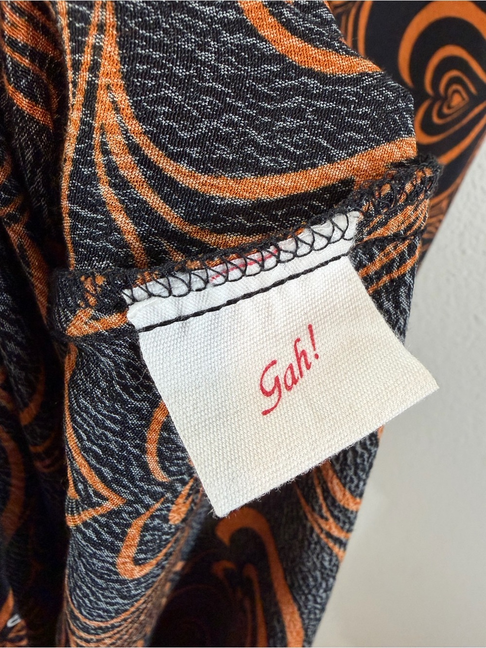 Lisa Says Gah Wild Hearts Midi Slip Dress Size XS Black Orange Casual Evening - Picture 11 of 12